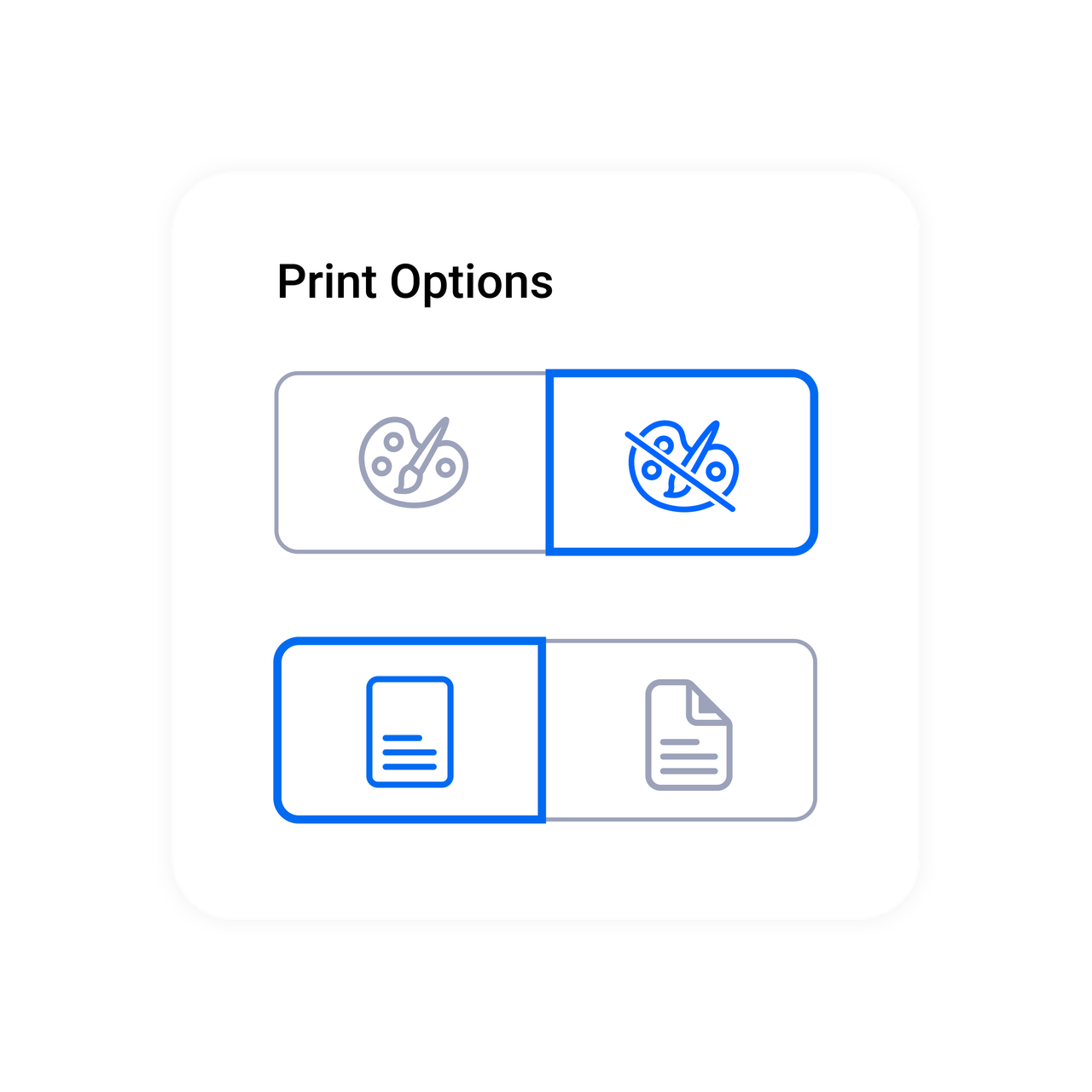 Print options in Pingen