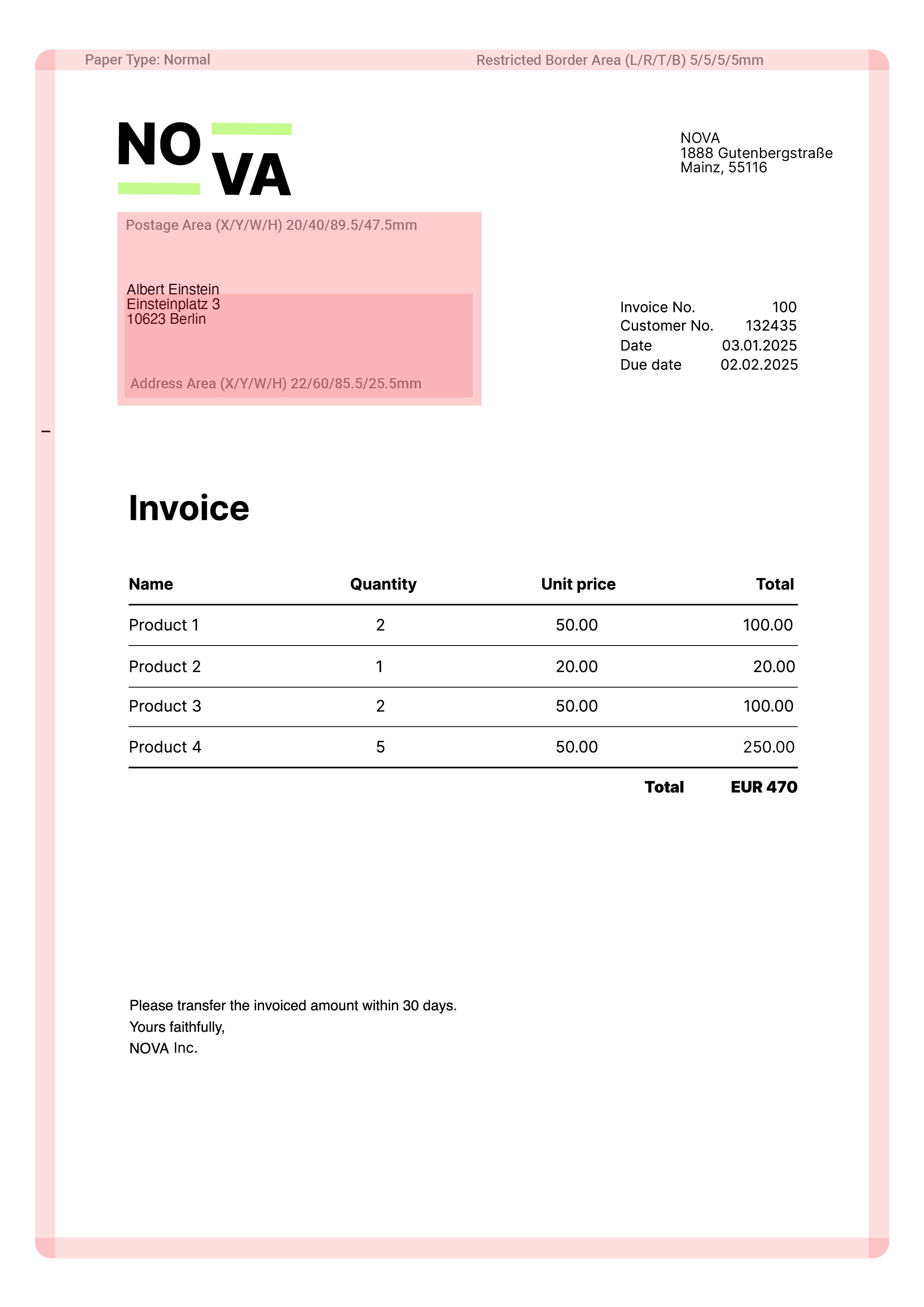 Pingen document content validation