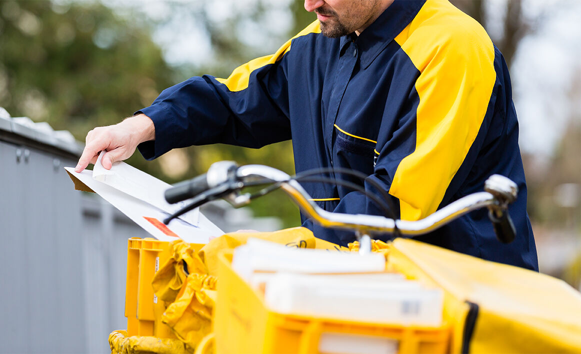 postman with letters